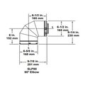 Slp SLP SLP90 90 deg Elbow Venting Component for Gas Fireplaces SLP90